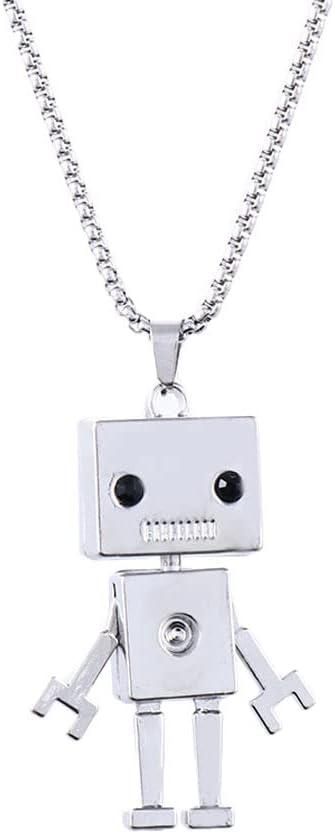 Tiny Robot Necklaces Movable Joint Stainless Steel Robot Pendant Retro Punk Necklace