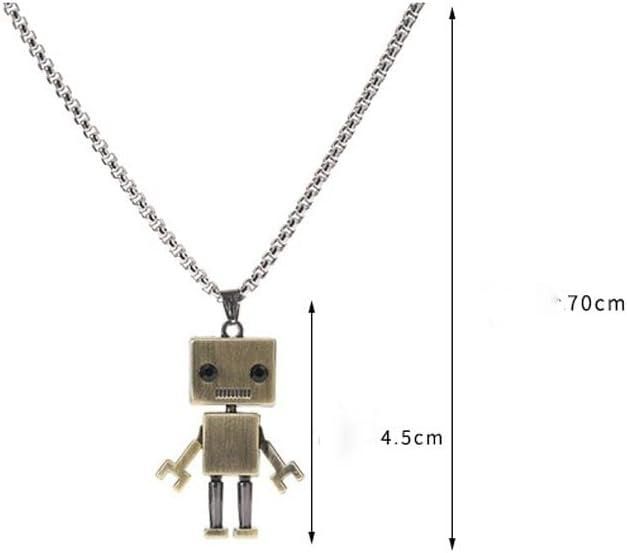 Tiny Robot Necklaces Movable Joint Stainless Steel Robot Pendant Retro Punk Necklace