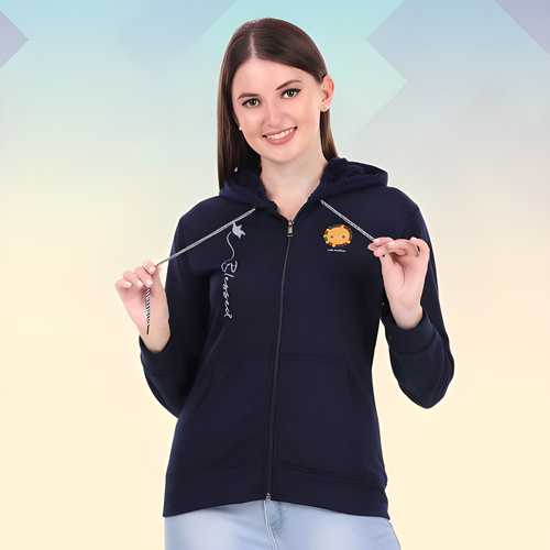 Navy Blue Female Sweatshirt Hoodies